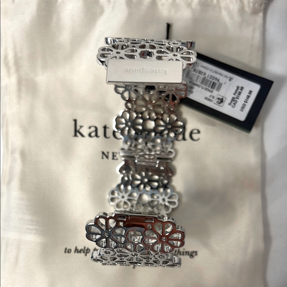 Kate Spade Silver Floral Cutout Bracelet 7” NWT - Picture 7 of 11